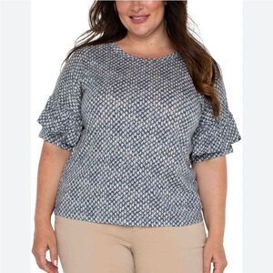 Xl 1/2 Sleeve Drop Shoulder With Ruffle